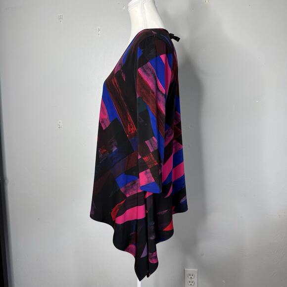 Clara Sunwoo XS Asymmetrical Hem Tunic Top Multicolor Abstract Womens Blouse USA - Picture 2 of 5